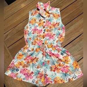 Girls Floral Sleeveless Romper 11 yrs